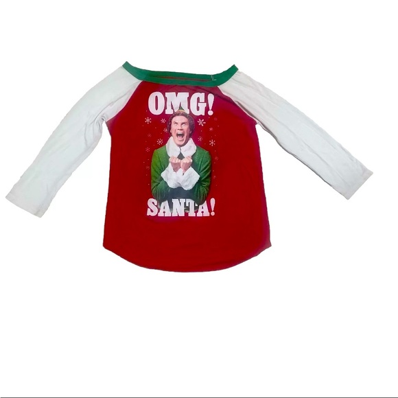 Christmas Buddy Will Farrell The Elf OMG Santa Baseball Shirt Sz XS - Picture 1 of 7